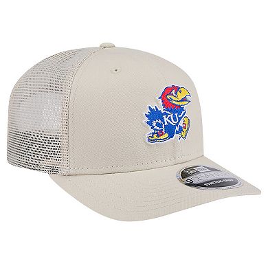 Men's New Era Stone Kansas Jayhawks Canvas 9SEVENTY Stretch-Snap Adjustable Hat