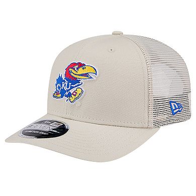 Men's New Era Stone Kansas Jayhawks Canvas 9SEVENTY Stretch-Snap Adjustable Hat