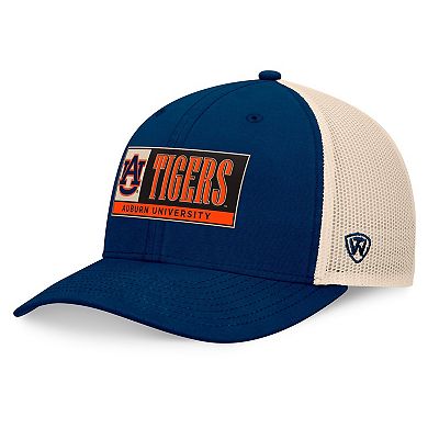 Men's Top of the World Navy/Natural Auburn Tigers Bennett Trucker Adjustable Hat