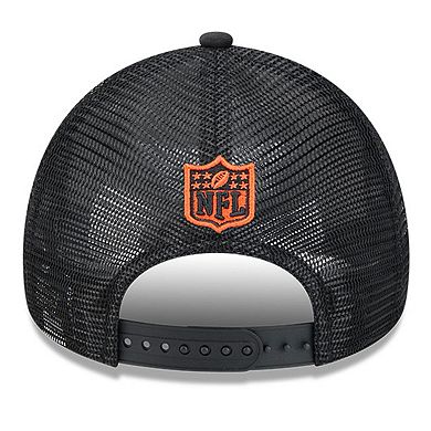 Men's New Era Stone/Black Cincinnati Bengals 2024 Sideline Historic 9FORTY A-Frame Trucker Adjustable Hat