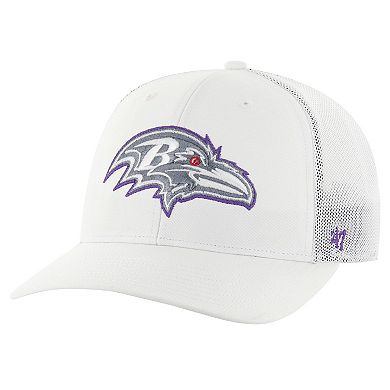 Men's '47 White Baltimore Ravens Snowball Trophy Stretch Fit Hat