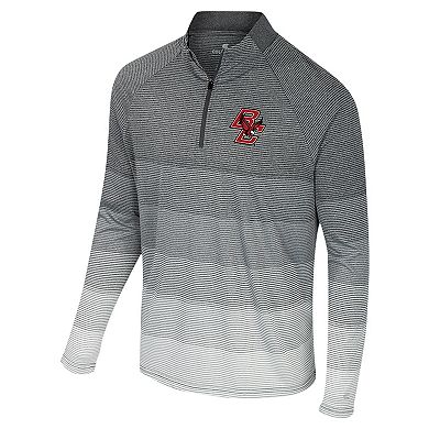 Men's Colosseum Gray Boston College Eagles AI Striped Mesh Quarter-Zip Raglan Windshirt