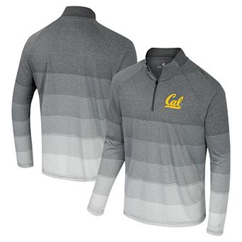 Men's Colosseum Gray Cal Bears AI Striped Mesh Quarter-Zip Raglan Windshirt