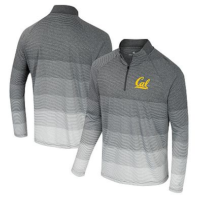 Men's Colosseum Gray Cal Bears AI Striped Mesh Quarter-Zip Raglan Windshirt