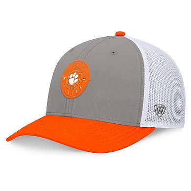 Men's Top of the World Gray/Orange Clemson Tigers Rob Trucker Adjustable Hat