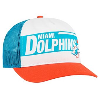 Youth '47 White/Orange Miami Dolphins Trucker Adjustable Hat