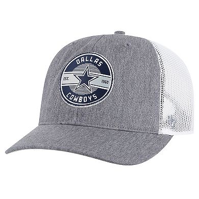 Men's '47 Heather Gray Dallas Cowboys Hash Mark Trucker Adjustable Hat
