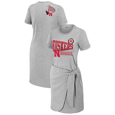heather gray t shirt dress ARRANGE Curve premium heavyweight t-shirt midi dress in heather gray