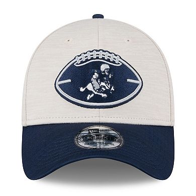 Men's New Era Stone/Navy Dallas Cowboys 2024 Sideline Historic 39THIRTY Flex Hat