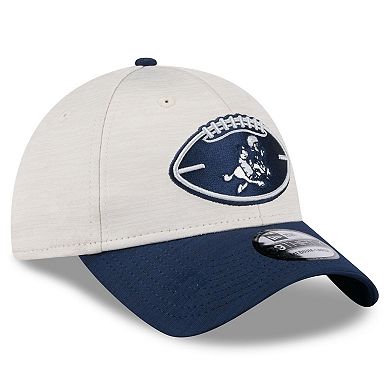 Men's New Era Stone/Navy Dallas Cowboys 2024 Sideline Historic 39THIRTY Flex Hat