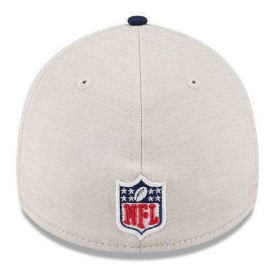 Men's New Era Stone/Navy Dallas Cowboys 2024 Sideline Historic 39THIRTY Flex Hat