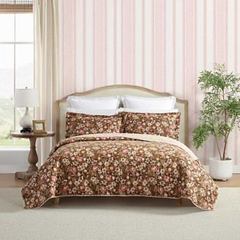 Laura Ashley Marta Brown Quilt Set