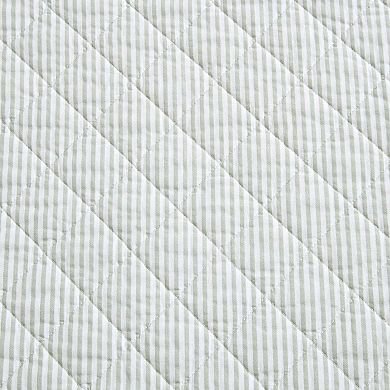 Laura Ashley Oxford Stripe Green Quilt Set