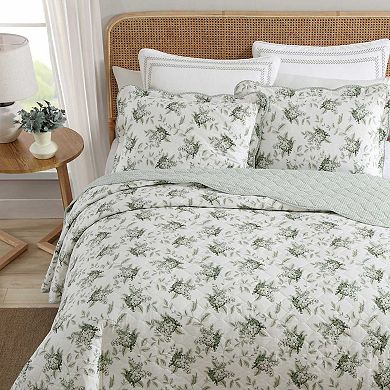 Laura Ashley Portland Floral Green Quilt Set