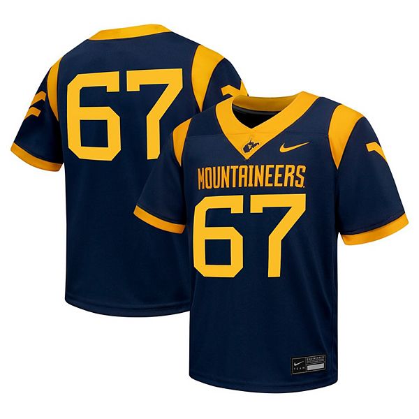 Youth Nike #67 Navy West Virginia Mountaineers Untouchable