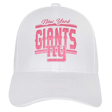 Girls Youth New York Giants All White Structured Adjustable Hat