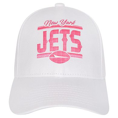 Girls Youth New York Jets All White Structured Adjustable Hat
