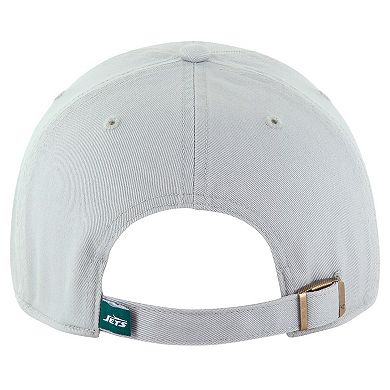 Men's '47 Gray New York Jets Team Clean Up Adjustable Hat