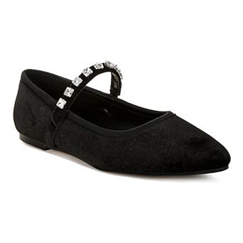 Rag & Co Aralia Women's Velvet Mary Jane Flats