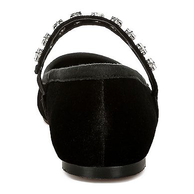 Rag & Co Aralia Women's Velvet Mary Jane Flats