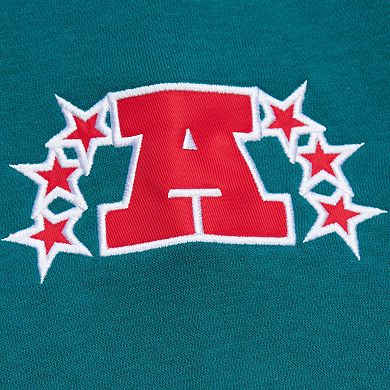 Men's Mitchell & Ness Heather Gray Miami Dolphins All Over 4.0 Vintage Logo Pullover Sweatshirt
