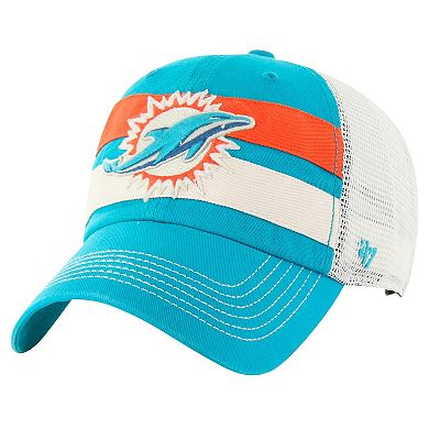 Men's '47 Aqua Miami Dolphins Clubhouse Boon Clean-Up Trucker Adjustable Hat