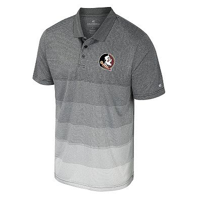Men's Colosseum Gray Florida State Seminoles Striped Mesh Polo