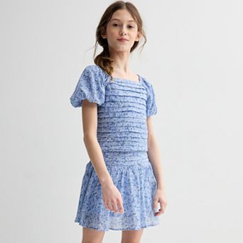 Girls 7-16 Speechless 2 pc Floral Puff Sleeve Top & Skirt Set