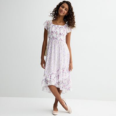 Girls 4-16 Speechless 2-pc. Floral Chiffon Dress & Purse Set