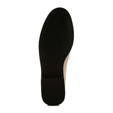 Rag & Co Dendron Women's Metallic Chain Detail Loafers