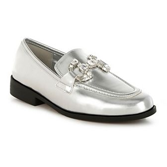 Rag & Co Dendron Women's Metallic Chain Detail Loafers