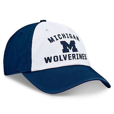Men's Top of the World White/Navy Michigan Wolverines Heritage Weston Adjustable Hat