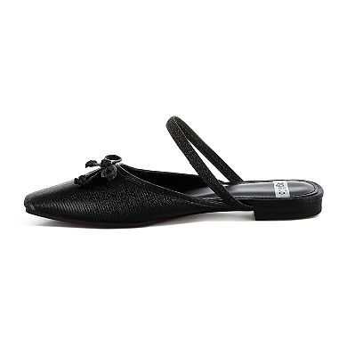 Rag & Co Opalia Women's Glitter Bow Mules