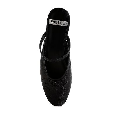 Rag & Co Opalia Women's Glitter Bow Mules