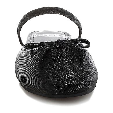 Rag & Co Opalia Women's Glitter Bow Mules
