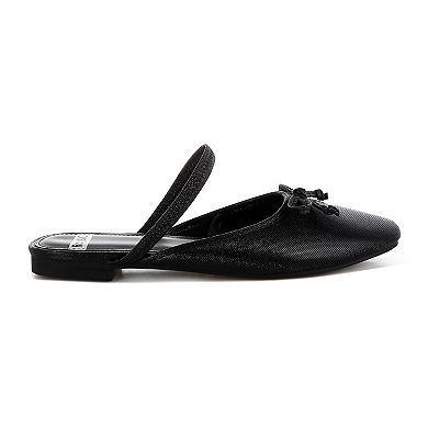 Rag & Co Opalia Women's Glitter Bow Mules