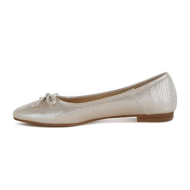 Rag & Co Agshin Women's Bow Detail Glitter Ballet Flats