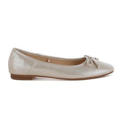 Rag & Co Agshin Women's Bow Detail Glitter Ballet Flats