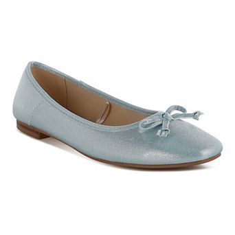 Rag & Co Agshin Women's Bow Detail Glitter Ballet Flats
