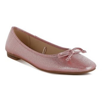 Rag & Co Agshin Women's Bow Detail Glitter Ballet Flats