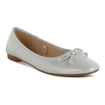 Rag & Co Agshin Women's Bow Detail Glitter Ballet Flats