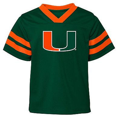 Infant Miami Hurricanes Two-Piece Red Zone Jersey & Pants Set