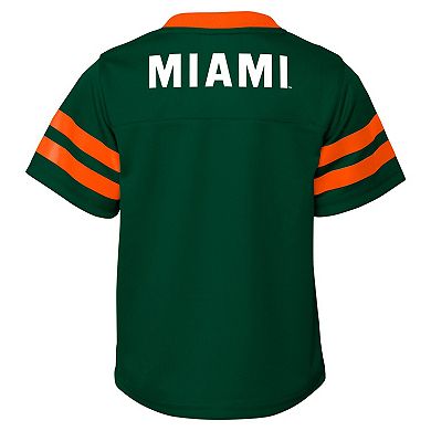 Infant Miami Hurricanes Two-Piece Red Zone Jersey & Pants Set