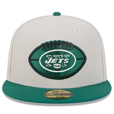 Men's New Era Stone/Green New York Jets 2024 Sideline Historic 59FIFTY Fitted Hat