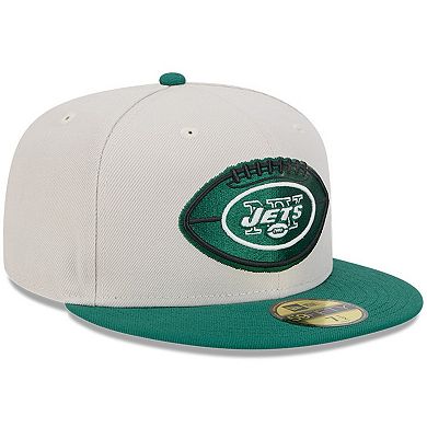 Men's New Era Stone/Green New York Jets 2024 Sideline Historic 59FIFTY Fitted Hat