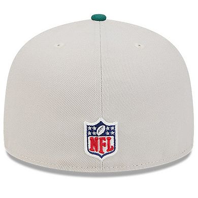 Men's New Era Stone/Green New York Jets 2024 Sideline Historic 59FIFTY Fitted Hat