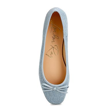 Rag & Co Vigilante Women's Bow Detail Denim Ballet Flats