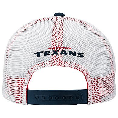 Youth Navy Houston Texans Core Lockup Trucker Adjustable Hat
