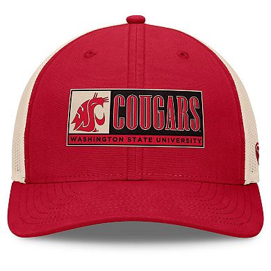 Men's Top of the World Crimson/Natural Washington State Cougars Bennett Trucker Adjustable Hat