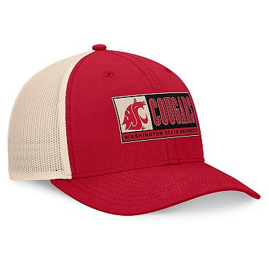 Men's Top of the World Crimson/Natural Washington State Cougars Bennett Trucker Adjustable Hat